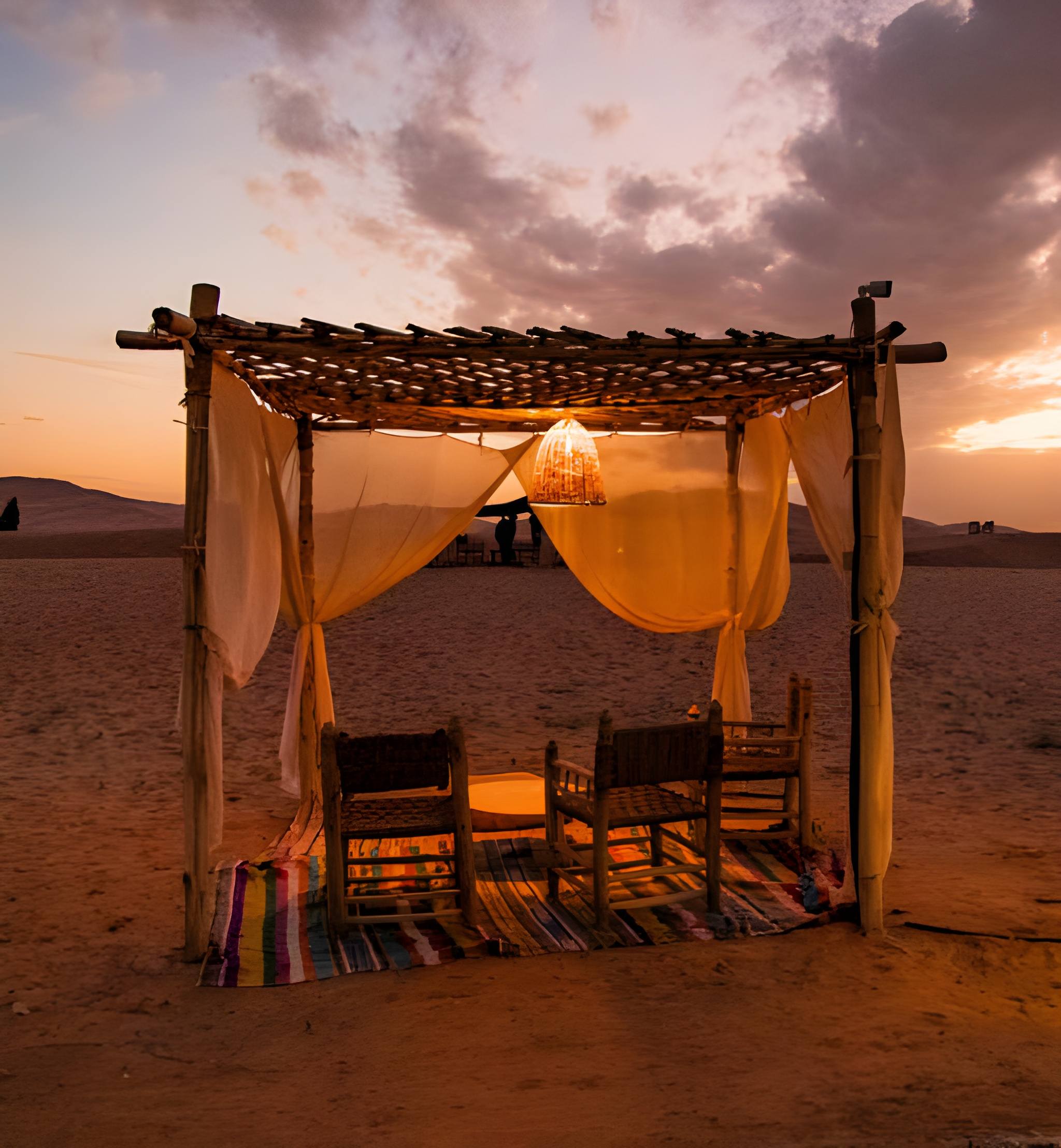 Private desert sunset setup