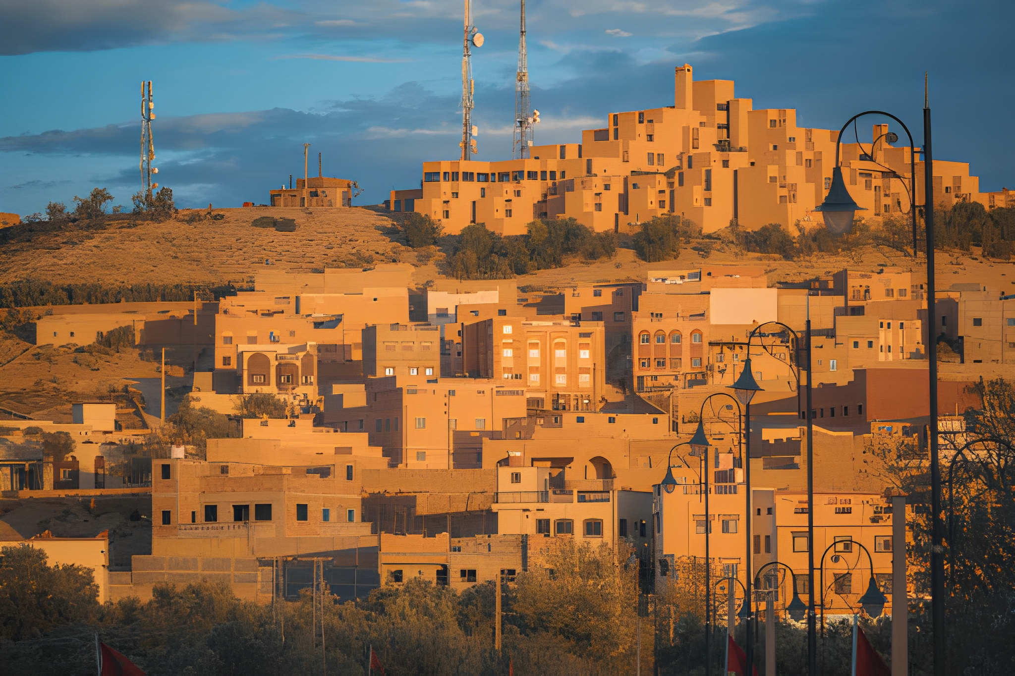 Kasbah sunset golden hour