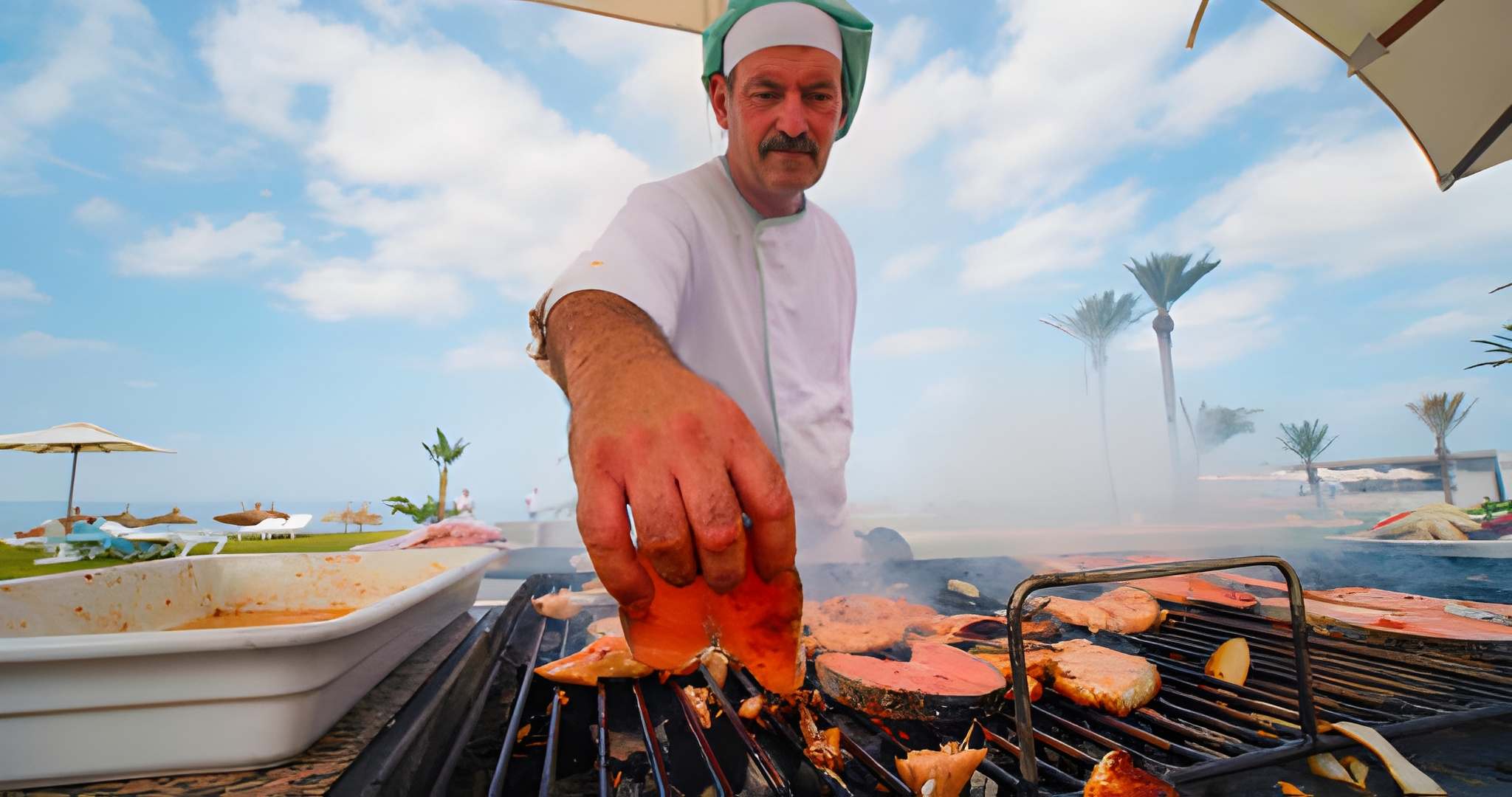 Private chef preparing dishes