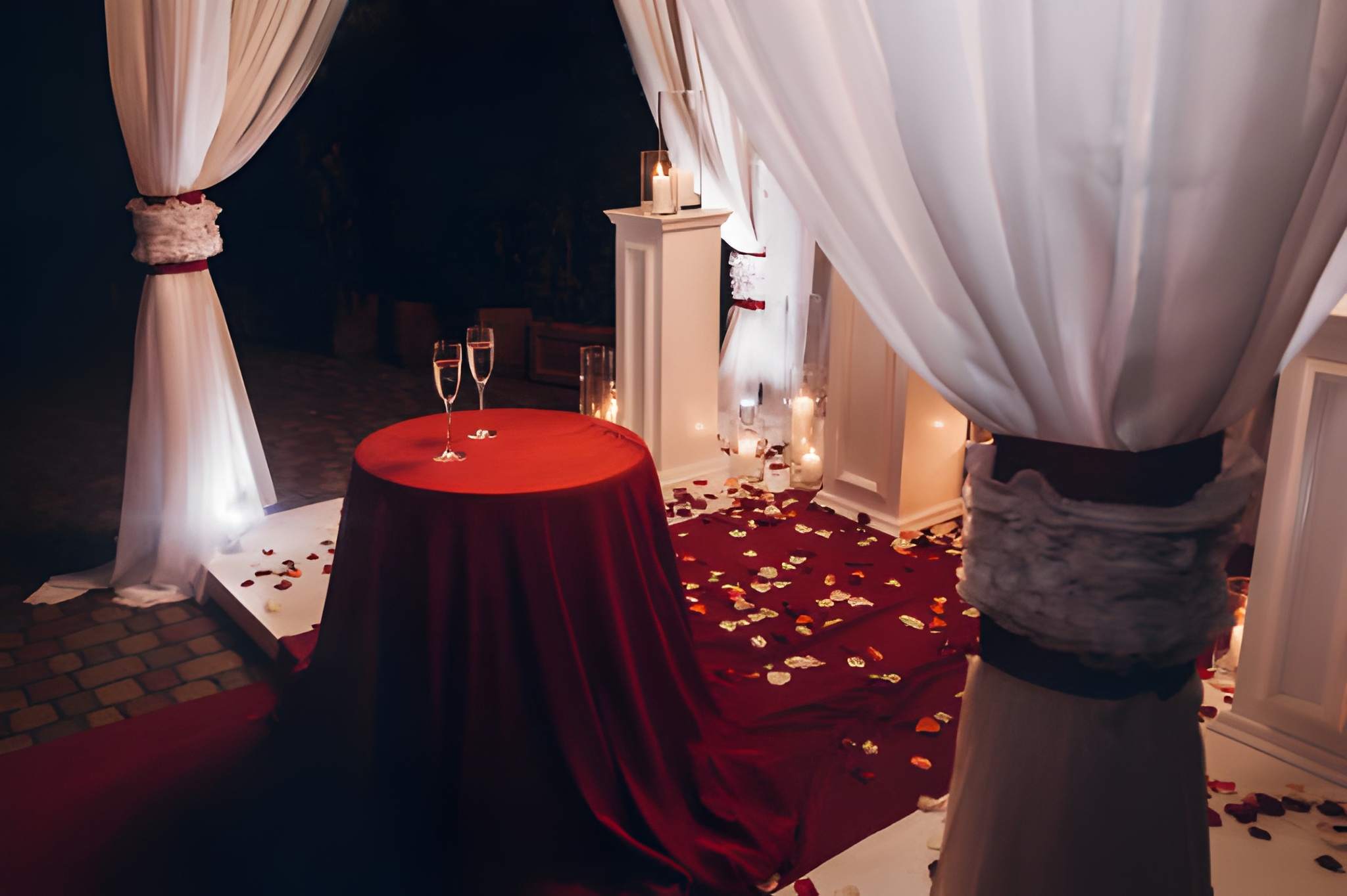 Romantic private dinner in riad courtyard